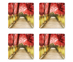 Rustic Wooden Walkway Coaster Set Of Four