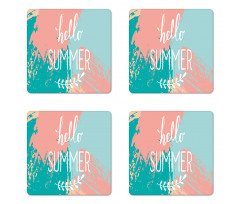 Hello Summer Lettering Coaster Set Of Four