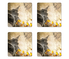 Romantic Love Fall Coaster Set Of Four