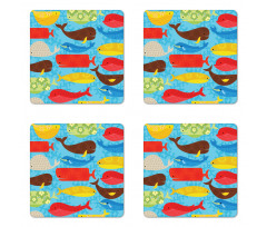 Deep Ocean Animals Coaster Set Of Four