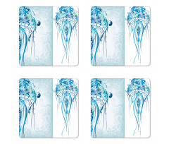 Ocean Jellyfish Paisley Coaster Set Of Four