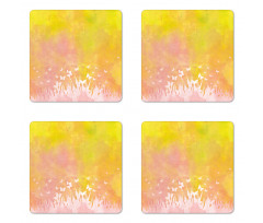 Flower Butterfly Colored Coaster Set Of Four