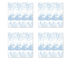 Japanese Kanagawa Wave Coaster Set Of Four