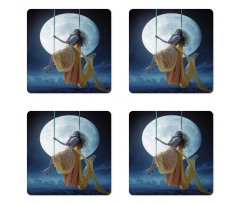 Swing in the Sky Moon Coaster Set Of Four