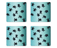 Baby Turtles Deep Sealife Coaster Set Of Four