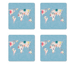 World Continents Coaster Set Of Four