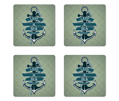 Diamond Pattern Nautical Coaster Set Of Four