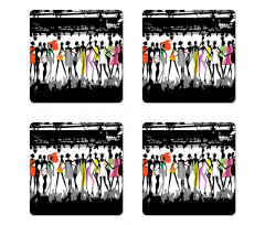 Modern Colorful Fashion Coaster Set Of Four