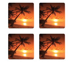 Twilight Coconut Palms Coaster Set Of Four