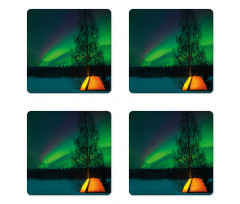 Camping Tent Field Coaster Set Of Four