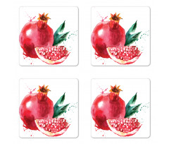 Hand Drawn Watercolor Coaster Set Of Four