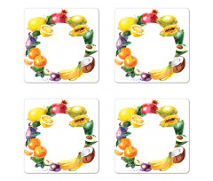 Nature Food Vegetables Coaster Set Of Four