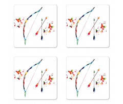 Abstract Bow and Arrow Coaster Set Of Four