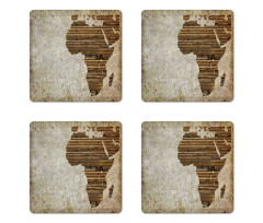 Wooden Plank Map Coaster Set Of Four