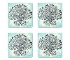 Chinese Bonsai Roots Coaster Set Of Four