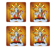 Figure Idol Grunge Style Coaster Set Of Four