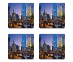 Chicago River Scenery Coaster Set Of Four