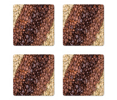 Coffee Beans Stripes Coaster Set Of Four