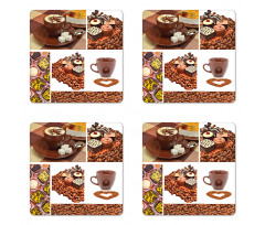 Sweets and Coffee Beans Coaster Set Of Four