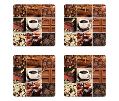 Coffee Chocolate Cocoa Coaster Set Of Four