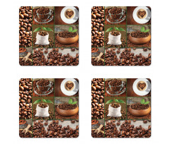 Coffee Beans and Bags Coaster Set Of Four