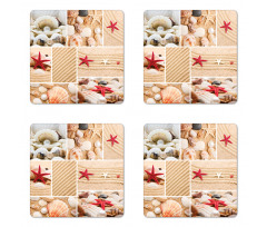 Seashells Starfishes Coaster Set Of Four