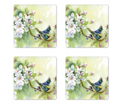 Watercolor Birds Spring Coaster Set Of Four