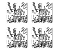 Scenery of Rome Coaster Set Of Four