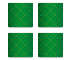 Vector Foliage Pattern Coaster Set Of Four
