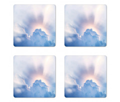 Sunbeam and Fluffy Clouds Coaster Set Of Four