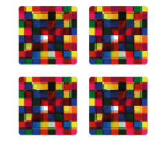 Halftoned Mosaic Tile Coaster Set Of Four