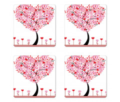 Heart Shaped Tree Coaster Set Of Four