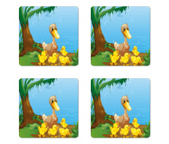 Duck and Ducklings Coaster Set Of Four