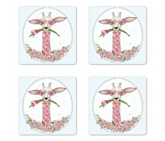 Hipster Giraffe Coaster Set Of Four