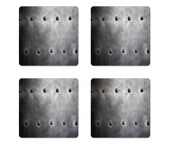 Black Grunge Plate Coaster Set Of Four