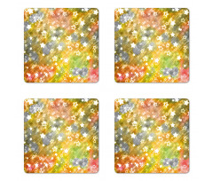 Xmas Grunge Stars Coaster Set Of Four