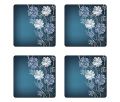 Cherry Blossom Bridal Theme Coaster Set Of Four