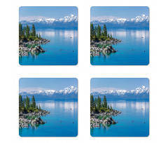 Blue Water Lake Tahoe Coaster Set Of Four
