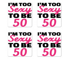 Being 50 Themed Text Coaster Set Of Four