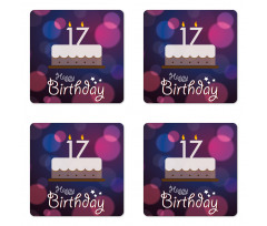 17 Party Cake Coaster Set Of Four