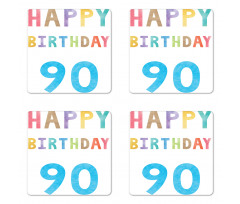 Happy 90th Birthday Coaster Set Of Four