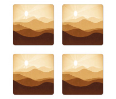 Abstract Sunrise Mountains Coaster Set Of Four