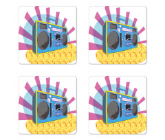 Boom Box Pop Art Dance Coaster Set Of Four