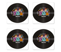 70s Record Discography Coaster Set Of Four