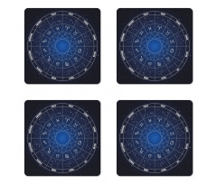 Zodiac Dates in Space Coaster Set Of Four