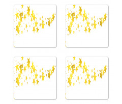 Yellow Shade Modern Stars Coaster Set Of Four