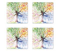 4 Seasons Colorful Coaster Set Of Four