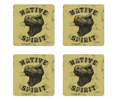 Roaring Portrait Wild Coaster Set Of Four