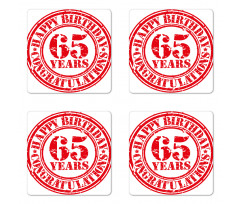 65 Years Coaster Set Of Four