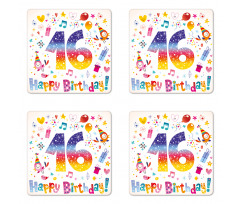 Teen Celebration Coaster Set Of Four